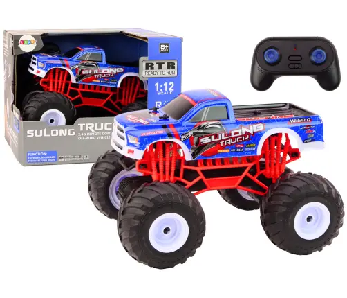 Radiovadāmā mašīna ar pulti Off-Road 1:12 Truck Blue Radiovadāmā mašīna ar pulti Off-Road 1:12 Truck Blue