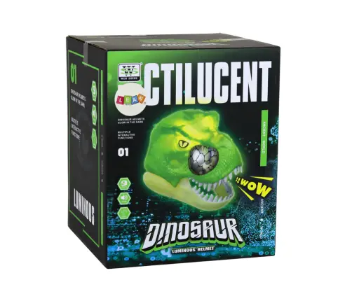 Green Dinosaur Mask Adjustable Headband Lights Sounds