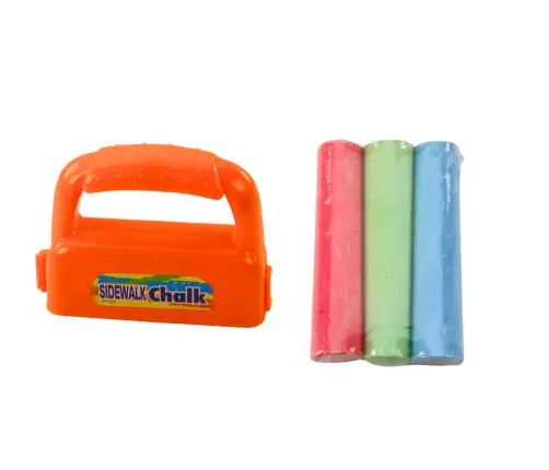 Set of Chalks with Handles Thick Sidewalk Chalk Orange 3 Pcs
