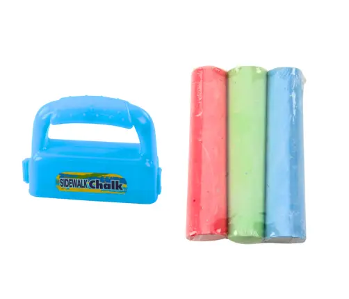 Set of Chalks with Handle Thick Sidewalk Chalk Blue 3 Pcs