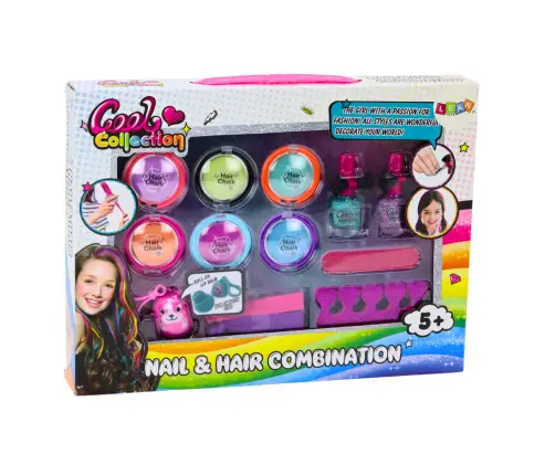 Beauty set for makeup, nail styling, shadows and polishes Beauty set for makeup, nail styling, shadows and polishes