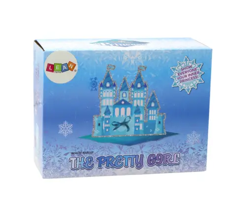 A set of cosmetics in a Crown Blue nail makeup case