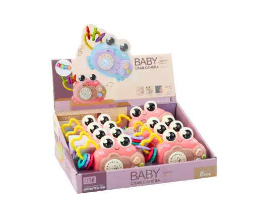 Crab Camera Rattle Battery Operated Projector Sounds Pink