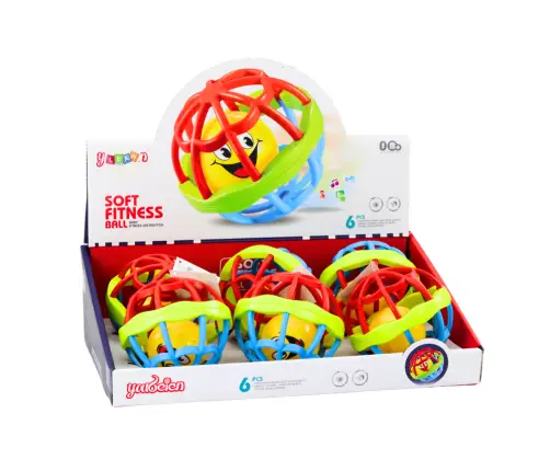 Sensory Ball Rattle Rubber Elastic Colorful