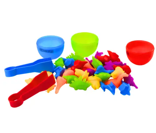 Dinosaur Egg Sorter Colorful Tongs 6 Pieces Dinosaur Egg Sorter Colorful Tongs 6 Pieces