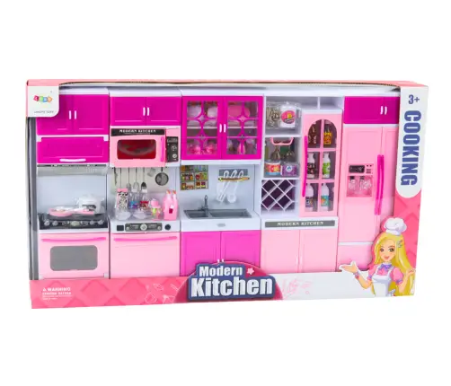 Kitchen Furniture Set for Dolls Fridge Stove Accessories Pink Kitchen Furniture Set for Dolls Fridge Stove Accessories Pink