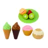 Fast Food Set Fruits Steak Ice Cream Accessories Pizza French fries 26 pcs.
