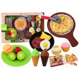 Fast Food Set Fruits Steak Ice Cream Accessories Pizza French fries 26 pcs. Fast Food Set Fruits Steak Ice Cream Accessories Pizza French fries 26 pcs.