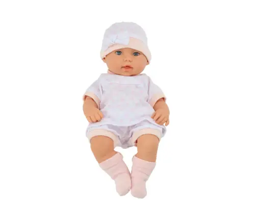 Baby Doll in White Pajamas, Hat, Blanket, Cushion Baby Doll in White Pajamas, Hat, Blanket, Cushion