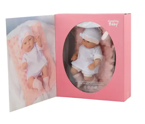 Baby Doll in White Pajamas, Hat, Blanket, Cushion Baby Doll in White Pajamas, Hat, Blanket, Cushion