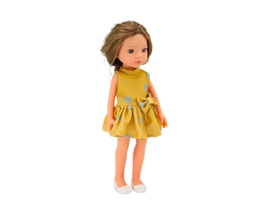 Doll Yellow Dress Brown Hair Large Doll 33cm