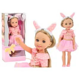 Doll Pink Dress Long Hair Headband Brush 38cm Doll Pink Dress Long Hair Headband Brush 38cm