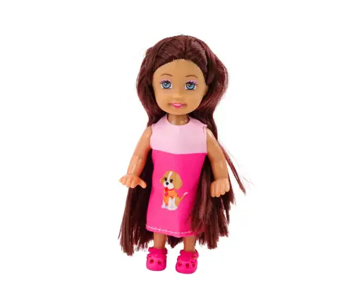 Мини кукла с собачками и кроваткой Мини кукла с собачками и кроваткой