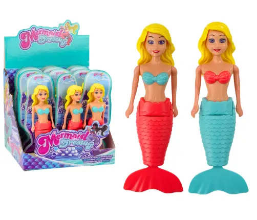 Mermaid Bath Wind Up Water Floating Turquoise Pink Doll MIX