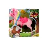 Figurine Horse With Colorful Mane and Pink Brush Saddle