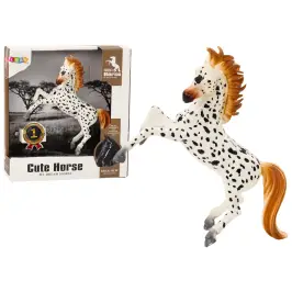 Horse Figurine White Horse with Polka Dots Standing Stable Farm Cute Horse Horse Figurine White Horse with Polka Dots Standing Stable Farm Cute Horse