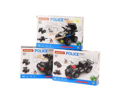 Construction Bricks Special Services Police Helicopter Boot MIX Set
