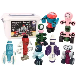 Magnetic Blocks Space Rocket Set 56 pieces. Magnetic Rocket Mix