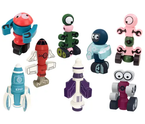 Magnetic Blocks Space Rocket Set 56 pieces. Magnetic Rocket Mix