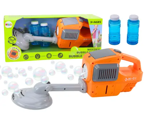 Soap Bubble Machine Lawn Mower Trimmer Two Liquids Orange
