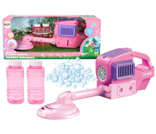 Soap Bubble Machine Lawn Mower Trimmer Two Fluids Pink Soap Bubble Machine Lawn Mower Trimmer Two Fluids Pink