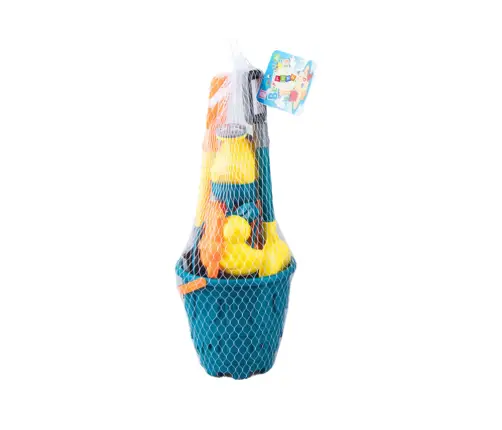 Sand Toy Set, Bucket, Grinder, Spatulas, Molds, Turquoise Sand Toy Set, Bucket, Grinder, Spatulas, Molds, Turquoise