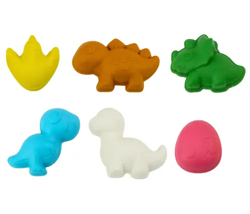 Set of Toczka Sand Toys, Six Molds, Watering Can, Dinosaurs