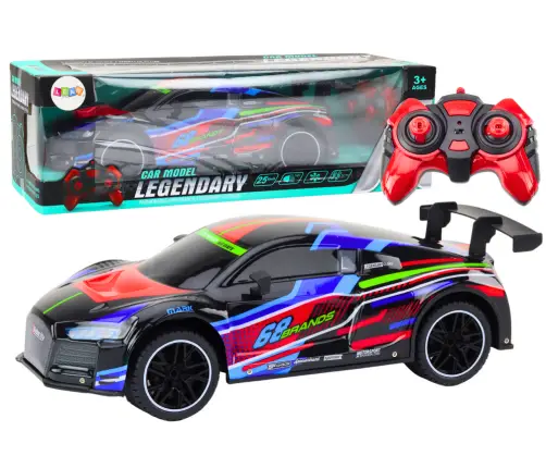 RC Sports Car 1:10 25km/h Lights Black RC Sports Car 1:10 25km/h Lights Black