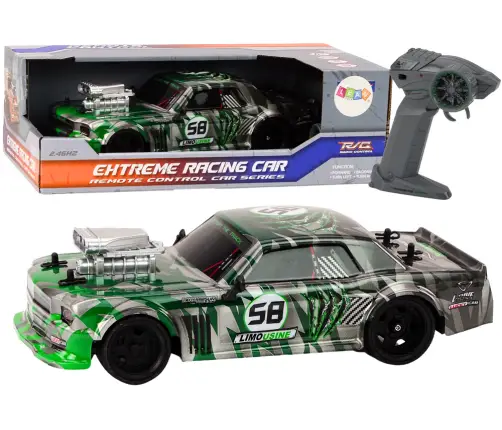 Radiovadāmā mašīna ar pulti Drift Rubber Wheels Green