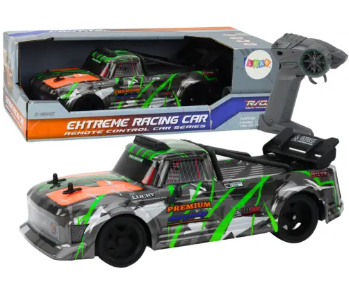 Radiovadāmā mašīna ar pulti Drift Rubber Wheels Gray-Green