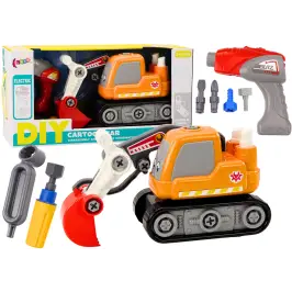 Cartoon Crawler Excavator For Turning DIY Orange