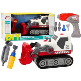 Cartoon Crawler Excavator For Turning DIY White