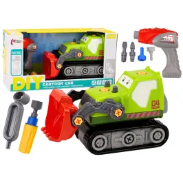 Cartoon Crawler Excavator To Disassemble DIY Green