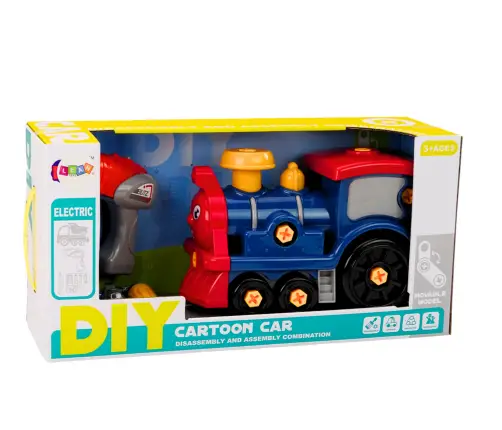 Cartoon Turning Locomotive DIY Navy Blue