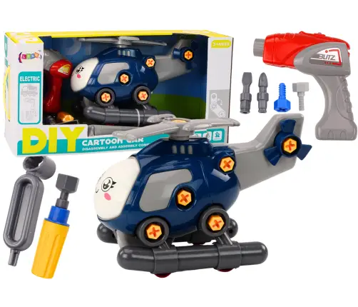 DIY Turning Cartoon Helicopter Blue