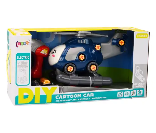 DIY Turning Cartoon Helicopter Blue