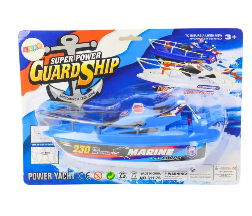 Police Boat Battery Operated Floating Boat Blue Water Toy Police Boat Battery Operated Floating Boat Blue Water Toy