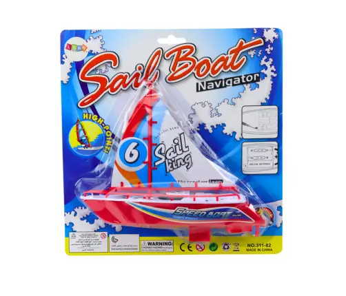 Floating Boat Battery Powered Water Toy Red