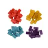 Red Dinosaur Battery Operated Car Arranging Colorful Dominoes 4 Colors of Blocks