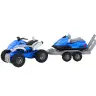 Quad with a trailer for transporting a boat and a jet ski Quad with a trailer for transporting a boat and a jet ski