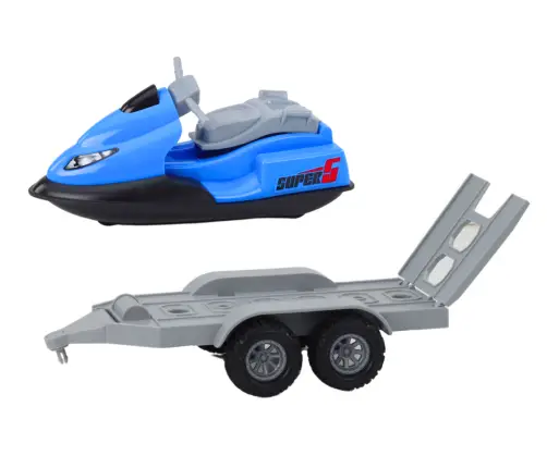 Quad with a trailer for transporting a boat and a jet ski Quad with a trailer for transporting a boat and a jet ski