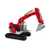 Crawler Excavator White and Red Metal Bucket