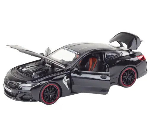 Sports Car Metal Friction Drive Openable Elements 1:24 Black