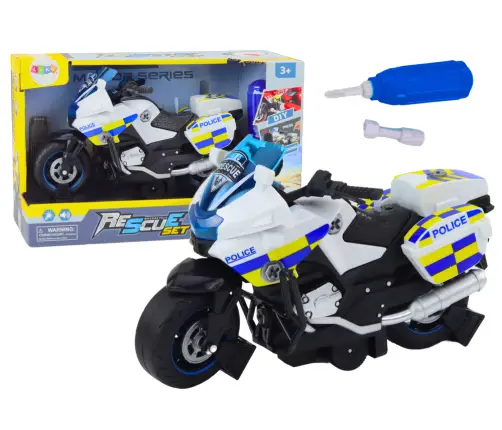 Police Turning Motorcycle DIY Lights Sounds White Police Turning Motorcycle DIY Lights Sounds White