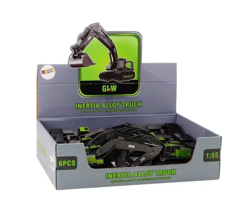 Crawler Excavator Metal Bucket 1:55 Black and Green