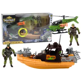 Military Set Military Combat Boat Soldiers Accessories Sounds