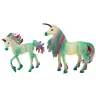 Collectible Figurines Unicorn with Little Green 2 pcs