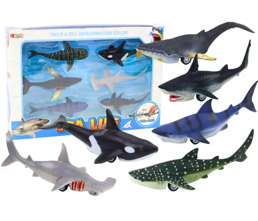 Figurines Vehicles Sea Animals Friction Drive Shark Killer Whale 6 pcs Figurines Vehicles Sea Animals Friction Drive Shark Killer Whale 6 pcs
