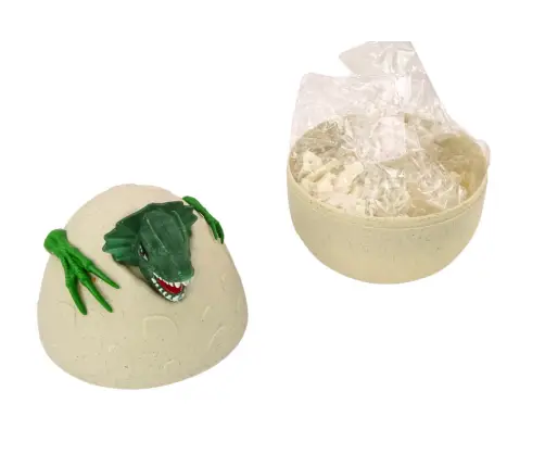 Egg with dinosaurs for painting DIY paint brushes green