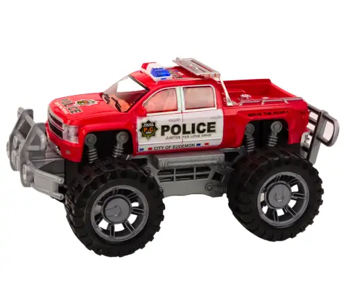 Police Car Pickup Red Off-Road Police Car